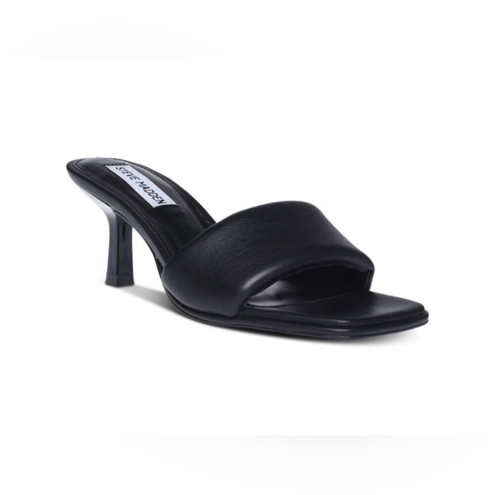 NEW Steve Madden Snazzy Black Padded Square Toe Heels | Black | Size: 8